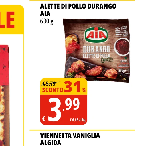 ALETTE DI POLLO DURANGO AIA 600 g