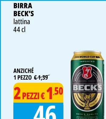 BIRRA BECK’S lattina 44 cl