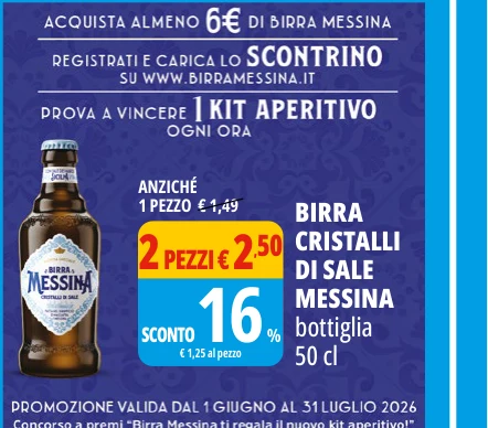BIRRA CRISTALLI DI SALE MESSINA bottiglia 50 cl
