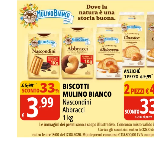 BISCOTTI MULINO BIANCO Nascondini Abbracci 1 kg