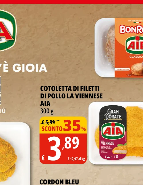 COTOLETTA DI FILETTI DI POLLO LA VIENNESE AIA 300 g