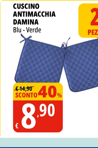 CUSCINO ANTIMACCHIA DAMINA Blu - Verde