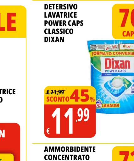 DETERSIVO LAVATRICE POWER CAPS CLASSICO DIXAN