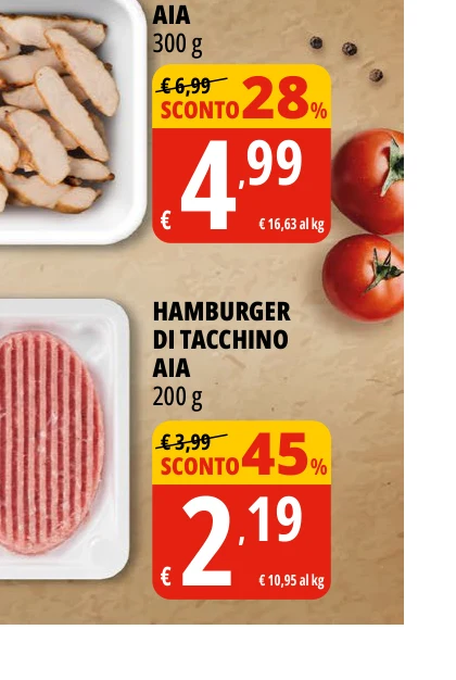 HAMBURGER DI TACCHINO AIA 200 g