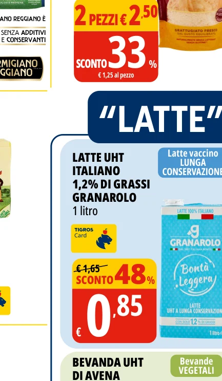 LATTE UHT ITALIANO 1,2% DI GRASSI GRANAROLO 1 litro