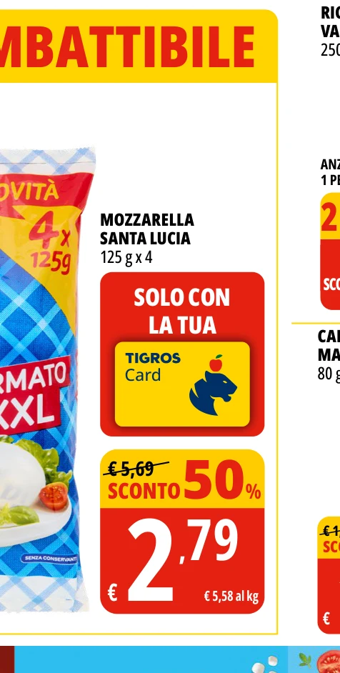 MOZZARELLA SANTA LUCIA 125 g x 4