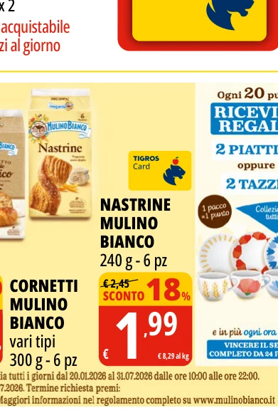 NASTRINE MULINO BIANCO 240 g - 6 pz