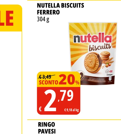 NUTELLA BISCUITS FERRERO 304 g