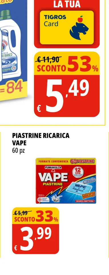 PIASTRINE RICARICA VAPE 60 pz