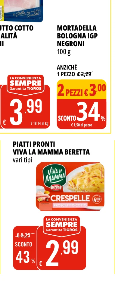 PIATTI PRONTI VIVA LA MAMMA BERETTA vari tipi