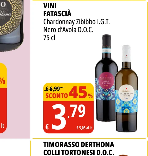 VINI FATASCIÀ Chardonnay Zibibbo I.G.T. Nero d’Avola D.O.C. 75 cl