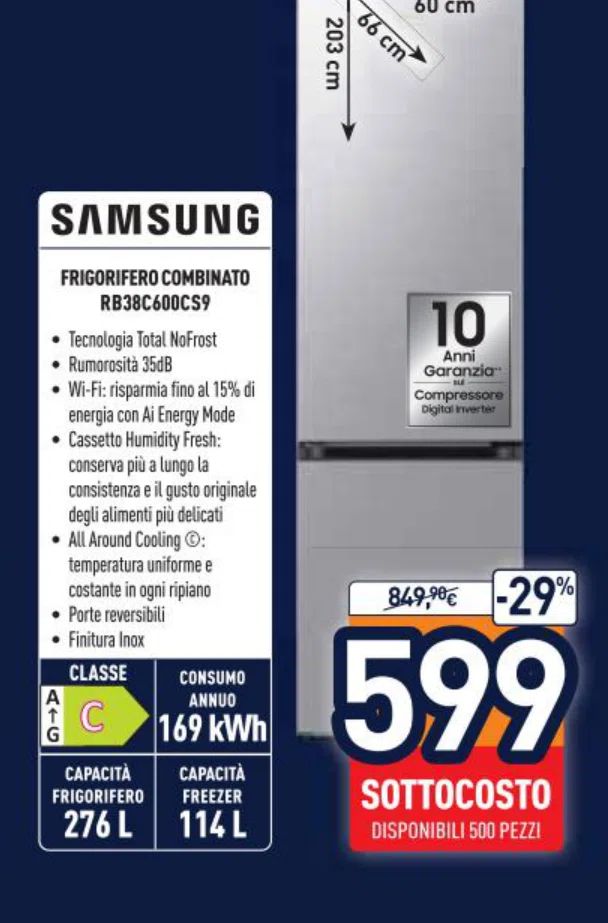 Frigorifero combinato Samsung RB38C600CS9