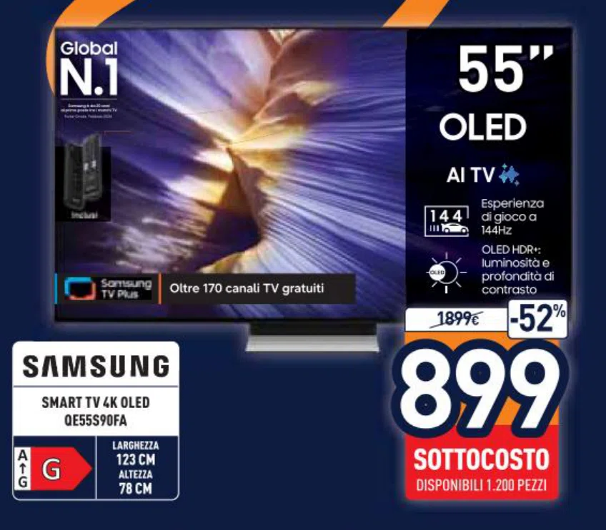 Smart TV 4K OLED Samsung QE55S90FA 55 pollici