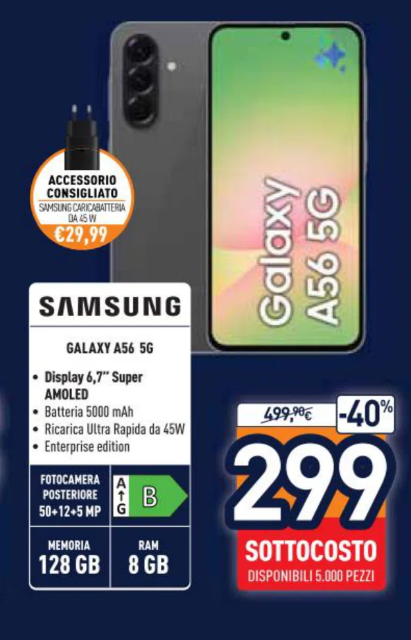 Smartphone Samsung Galaxy A56 5G 128 GB Enterprise Edition