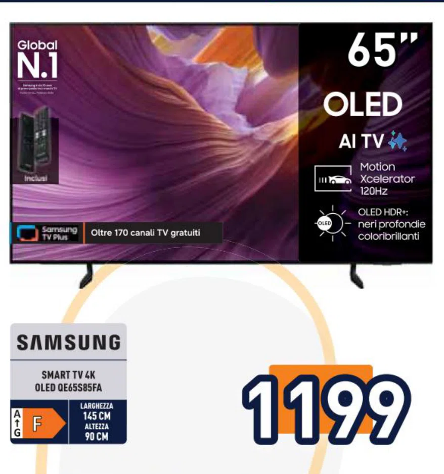 Smart TV 4K OLED Samsung QE65S85FA 65 pollici