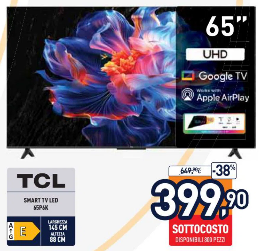 Smart TV LED TCL 65P6K 65 pollici