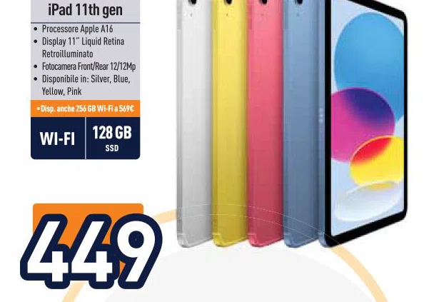 Apple FotocameraFront/Rear12/12Mp Disp.anche256GBWiFia569e
