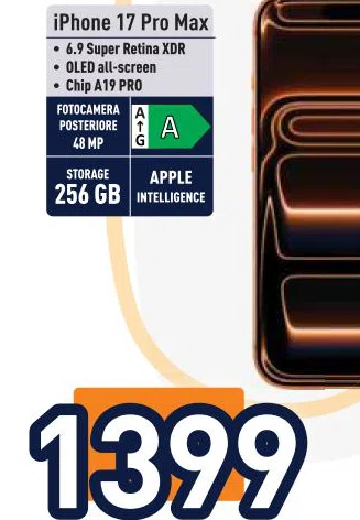 Apple POSTERIORE 6.9SuperRetinaXDR ChipA19PRO