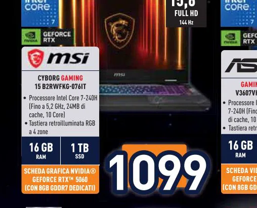 MSI Tastiera retroilluminata GEFORCERTXTH5060 CONBGBGDDR7DEDICATI