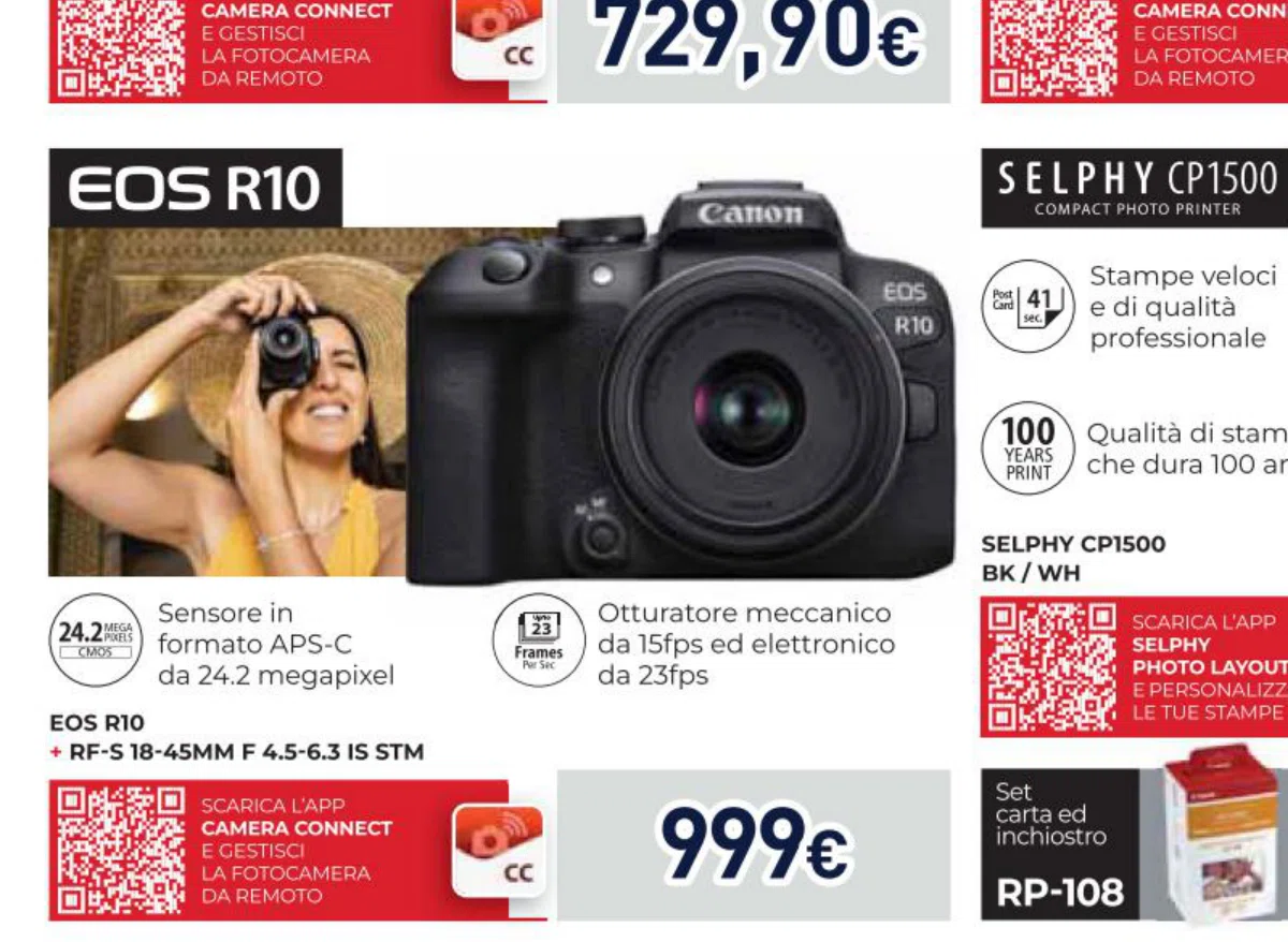 Fotocamera mirrorless Canon EOS R10 con RF-S 18-45 mm