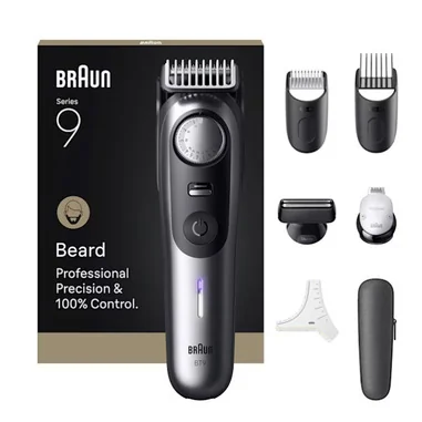 BeardTrimmer 9 Regolabarba Series 9, +7 Strumenti Da Barbiere, 52 Lunghezze, ProBlade, BT9520, Cromo - Braun