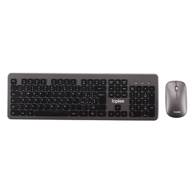 290G tastiera Mouse incluso Ufficio RF Wireless QWERTY Nero, Grigio - IOPLEE