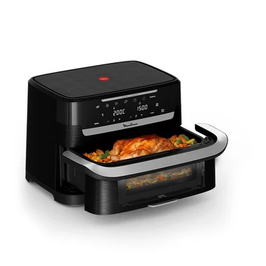 Ever Fry Dual Flex, friggitrice ad aria, doppio cestello flessibile, capacità di 9 L - Moulinex